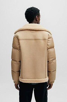 HUGO BOSS Hybrid jacket in shearling suede and nappa leather