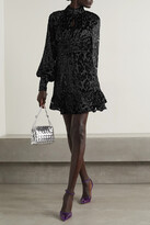 Thumbnail for your product : Rebecca Vallance Aspen Devoré-velvet Mini Dress - Black
