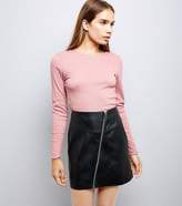 Thumbnail for your product : New Look Pink Crinkle Long Sleeve T-Shirt