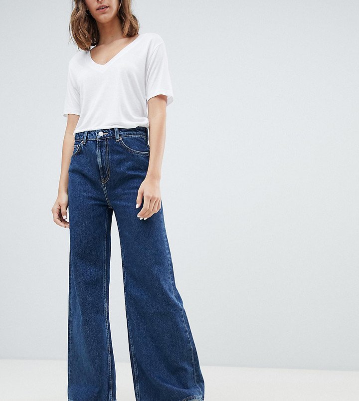 Weekday Ace organic cotton wide leg jeans in blue - ShopStyle Relaxed Fit