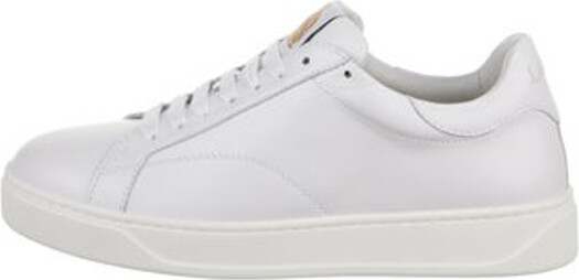 Lanvin Leather Low Top Sneakers White Rubber Trim Round-Toes with Lace Trim Embellishment Includes Box & Dust Bag Unfortunately, due to restrictions, this item may not be eligible for shipping in all areas. | Lanvin Leather Lace Trim Embellishment Sneakers in White, Women's 13