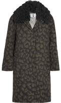 Thumbnail for your product : Topshop Sidgwick Shearling-Trimmed Cloqué Coat