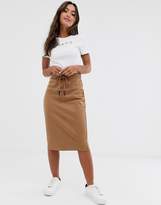 Thumbnail for your product : Pieces knitted midi skirt-Beige