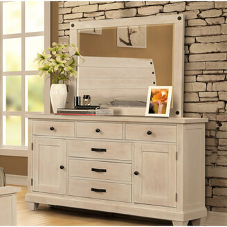 Distressed White Dresser The, Bailey 6 Drawer Double Dresser In White
