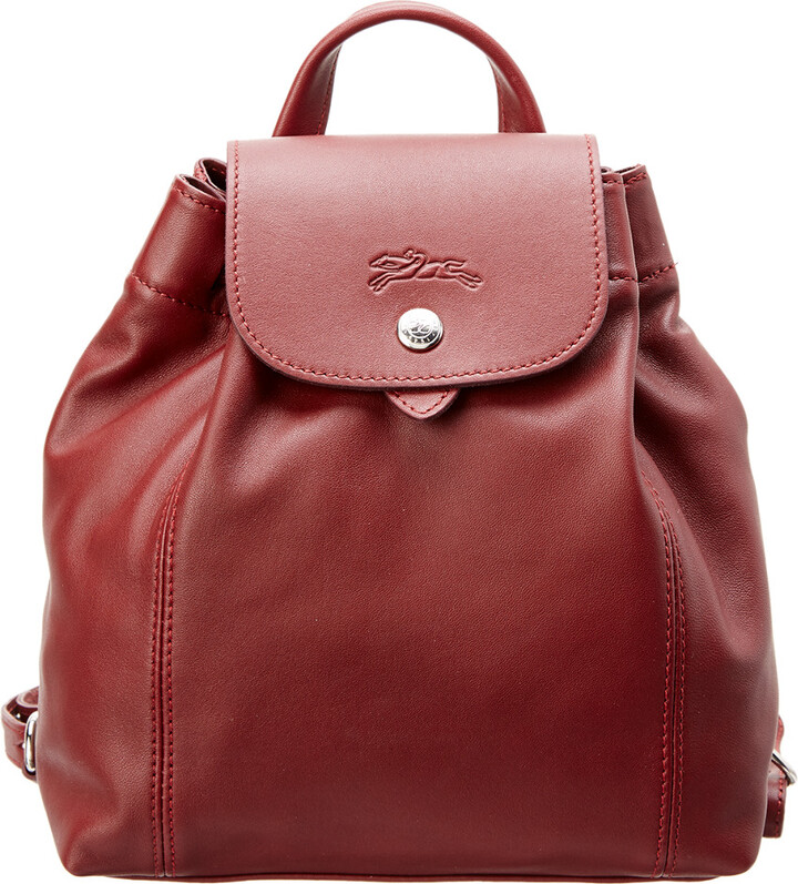 Longchamp Mini Le Pliage Cuir Leather Drawstring Backpack