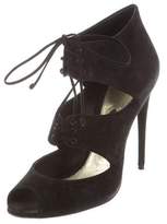 Thumbnail for your product : Tom Ford Lace-Tie Peep-Toe Booties