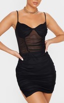 Thumbnail for your product : Pure Black Mesh Cup Detail Strappy Bodycon Dress
