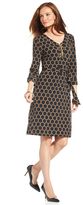 Thumbnail for your product : Charter Club Petite Lace-Up Status-Print Dress