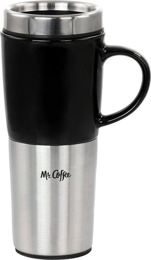 Mr. Coffee 16Oz Stainless Steel And Stoneware Travel Mug