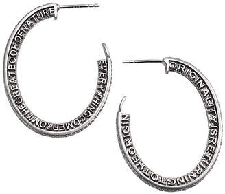 Coomi Sagrada Familia Engraved Hoop Earrings with Diamonds