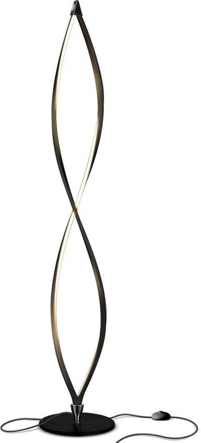 Brightech Twist 43 in. Classic Black Industrial 2-Light LED Energy Efficient Floor Lamp with Built-In 3-Way Dimmer Function