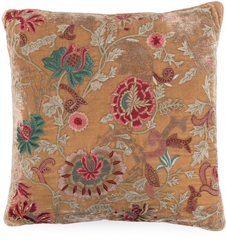 Anke Drechsel Floral-Embroidered Silk-Velvet Cushion
