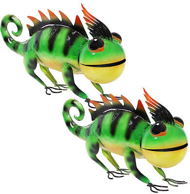 Net Health Shops Chameleon Outdoor Statue 2-pc. Metal Yard Art