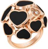 Thumbnail for your product : Chopard Rose Gold and Onyx Happy Hearts Ring
