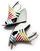 Thumbnail for your product : Pierre Hardy Multicolor Striped Wedge Sandal