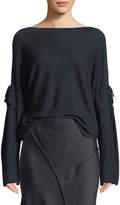 Thumbnail for your product : Tie-Sleeve Boat-Neck Wool Sweater Top