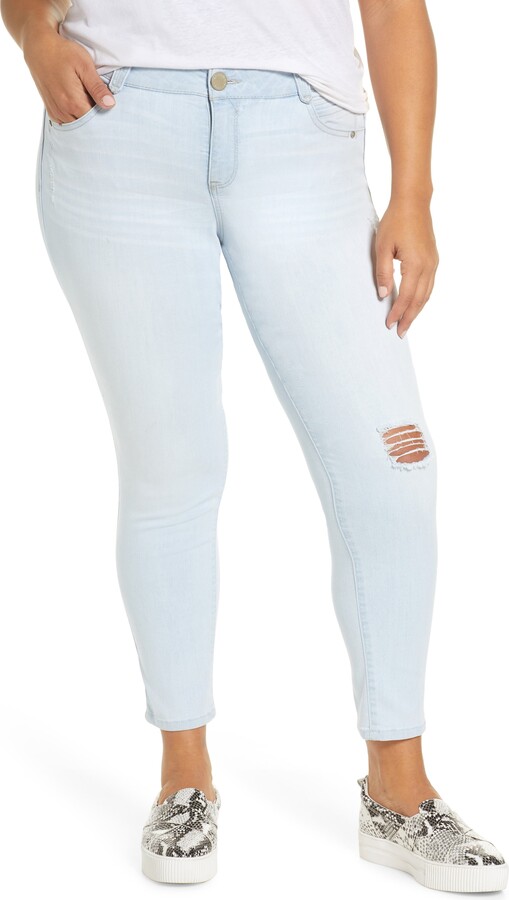 distressed skinny ankle jeans