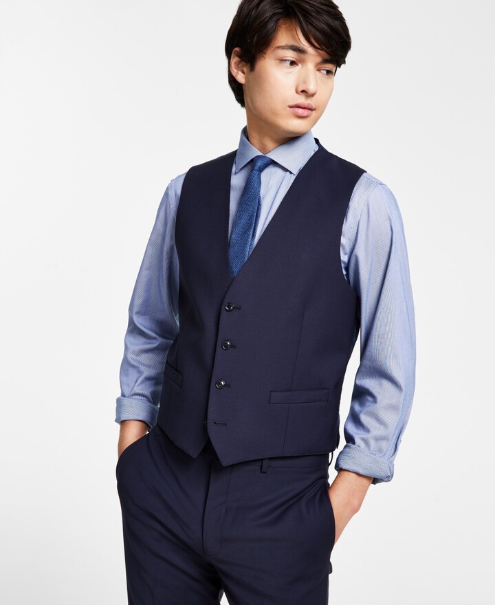 Calvin Klein Men's X-Fit Stretch Solid Suit Vest - ShopStyle