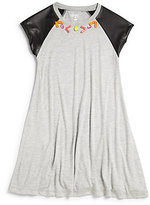 Thumbnail for your product : Flowers by Zoe Girl's Embellished Faux Leather Dress