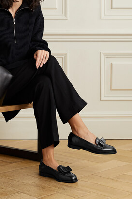 Ferragamo Vivaldo Embellished Leather Loafers - Black - US4