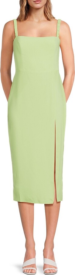 Amanda Uprichard Mileena Front-Slit Midi-Dress