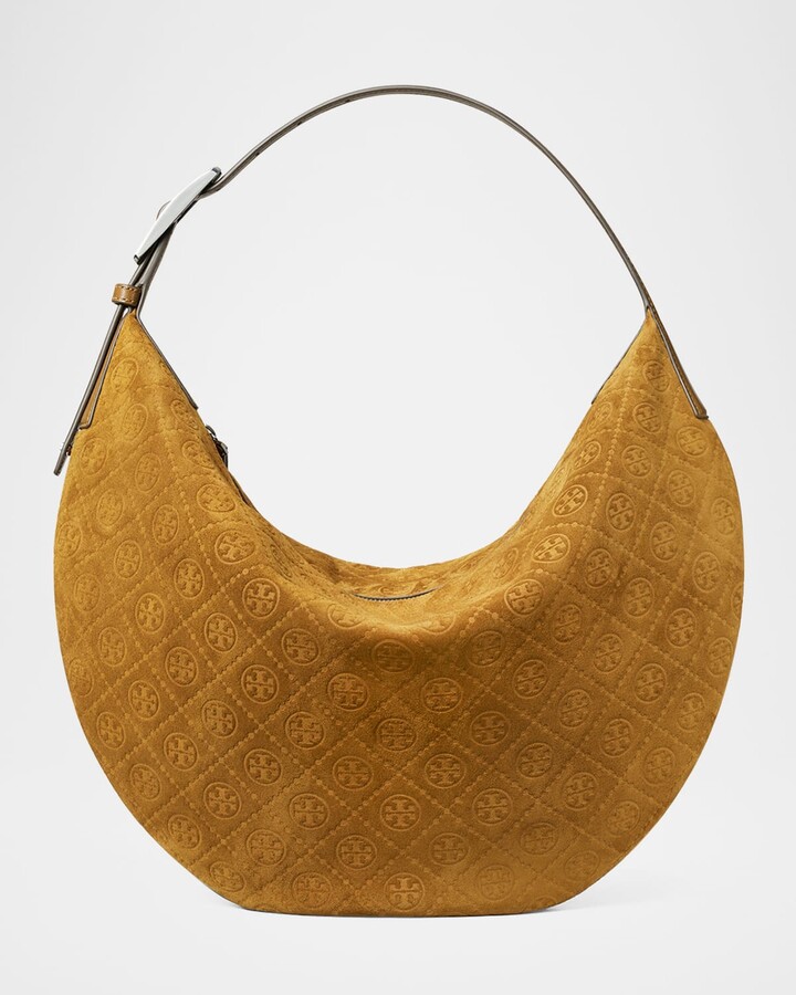 Tory Burch T Monogram Suede Balloon Bag