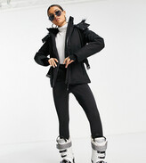 Thumbnail for your product : ASOS 4505 Petite ski belted jacket with faux fur hood