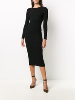 Thumbnail for your product : Elisabetta Franchi Long-Sleeve Fitted Midi Dress