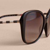 Thumbnail for your product : Burberry Check Detail Butterfly Frame Sunglasses