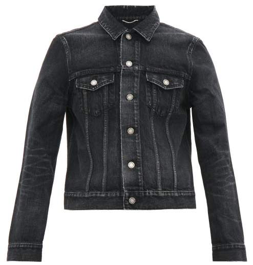 distressed black jean jacket mens