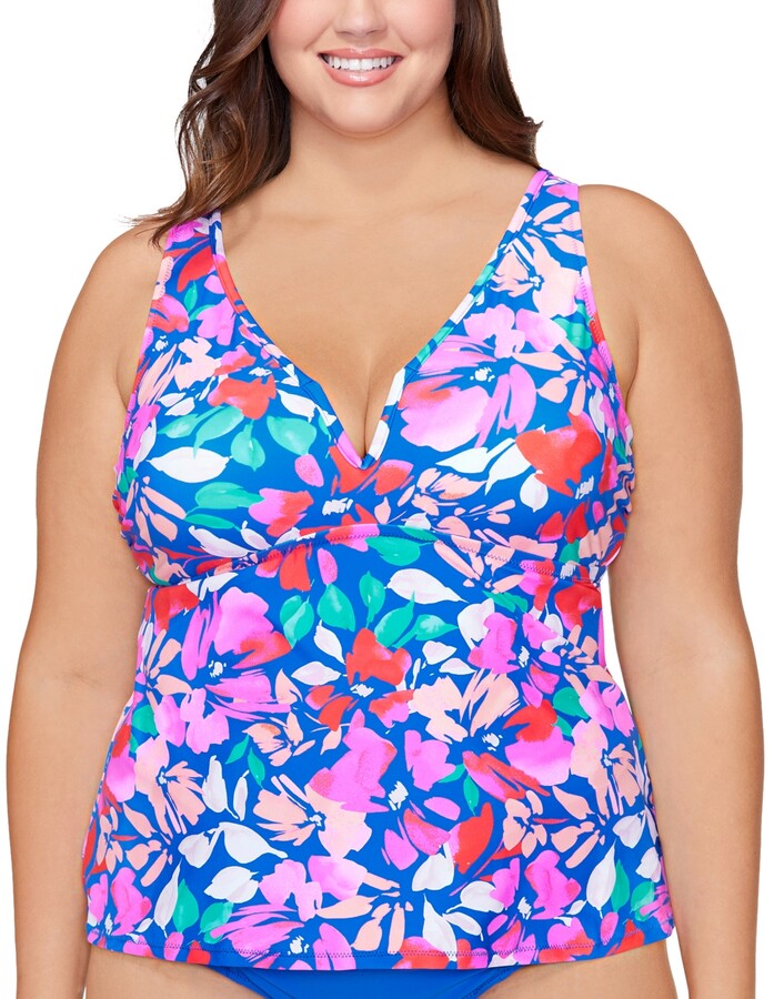 Raisins Curve Trendy Plus Size Tanzania Tankini Top Women's Swimsuit