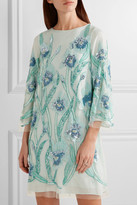 Thumbnail for your product : Marchesa Notte - Embellished Tulle Mini Dress - Mint