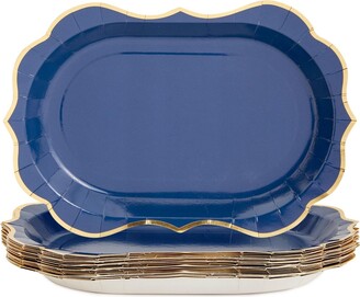 Sparkle And Bash 24 Pack Metallic Blue Party Serving Trays with Scalloped  Gold Foil Edge (13 x 9 in) - ShopStyle