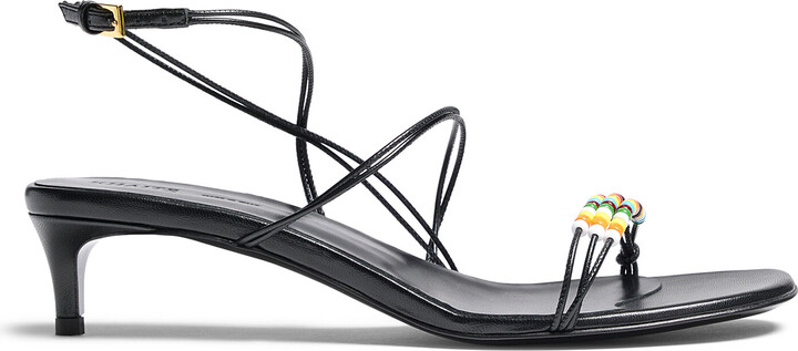 KHAITE Loop Beaded Leather Sandals