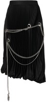 Thumbnail for your product : we11done Chain-Link Detail Pleated Skirt