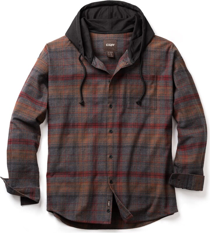 CQR Men's Flannel Loose-Fit Hooded Shirt - ShopStyle
