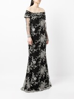 Thumbnail for your product : Badgley Mischka Off-Shoulder Lace-Detail Dress