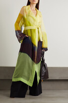 Thumbnail for your product : Dries Van Noten Rozan Belted Color-block Silk-organza Trench Coat