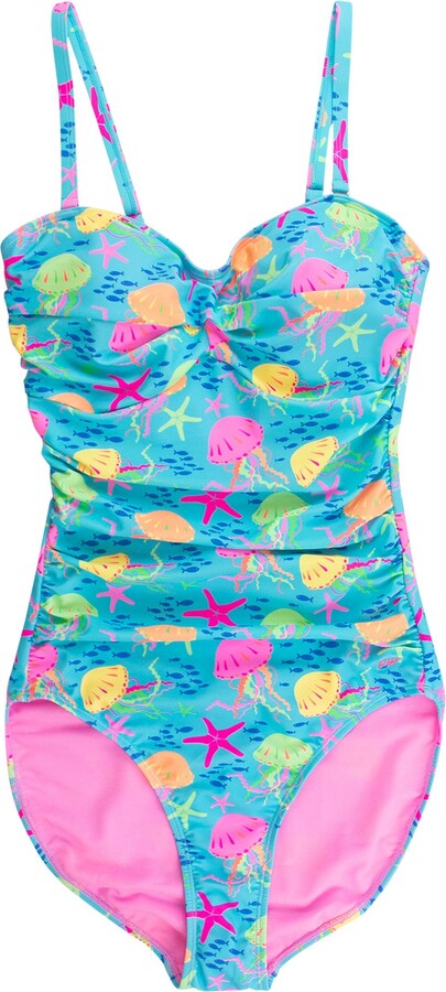RuffleButts UPF50+ Sun Protected Women's Convertible Bandeau One Piece Swimsuit