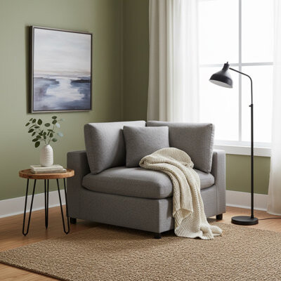 Ebern Designs Chelsea Corner Wedge - Beige Corduroy