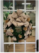 Thumbnail for your product : Creative Displays 26In Holiday Wreath With Gold Pinecones And Snowflake Bow