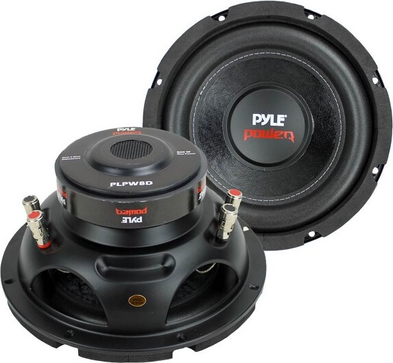 Pyle Pyle8Inch1600WDVC4OhmCarAudioSubwooferSpeakerSetwith40OzMagnetand1.5Inch4LayerVoiceCoil,Black(2Pack)
