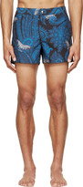 Thumbnail for your product : Givenchy Blue Paisley Print Swim Shorts