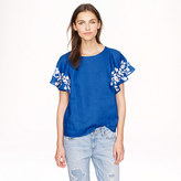 Thumbnail for your product : J.Crew Collection embroidered linen flounce top