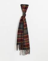 Thumbnail for your product : Moss Bros scarf in classic grey burgundy and camel check