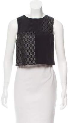 Elizabeth and James Guipure Lace-Accented Sleeveless Top