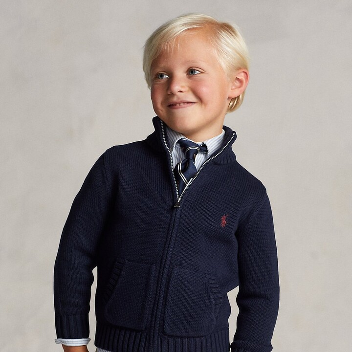 Polo Ralph Lauren Ralph Lauren Cotton Full-Zip Sweater - Size 2T - ShopStyle