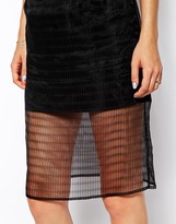 Thumbnail for your product : Finders Keepers Stand Still Skirt with Sheer Overlay