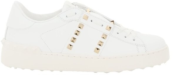 valentino white studded sneakers
