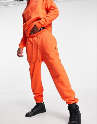 Jordan Nike Jumpman embroidered logo joggers in orange - ShopStyle Trousers